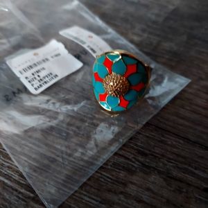 Lauren g adams turquoise and coral ring